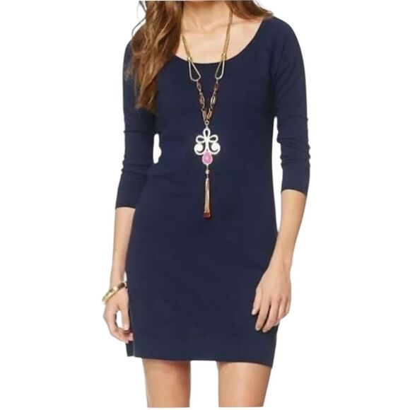 Lilly Pulitzer Navy Preston Jersey Knit Dress size Medium - Picture 1 of 8